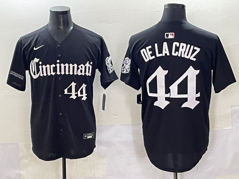 Men 2025 Cincinnati Reds #44 Delacruz Black Five generations Joint Name Nike MLB Jersey style 9->cincinnati reds->MLB Jersey